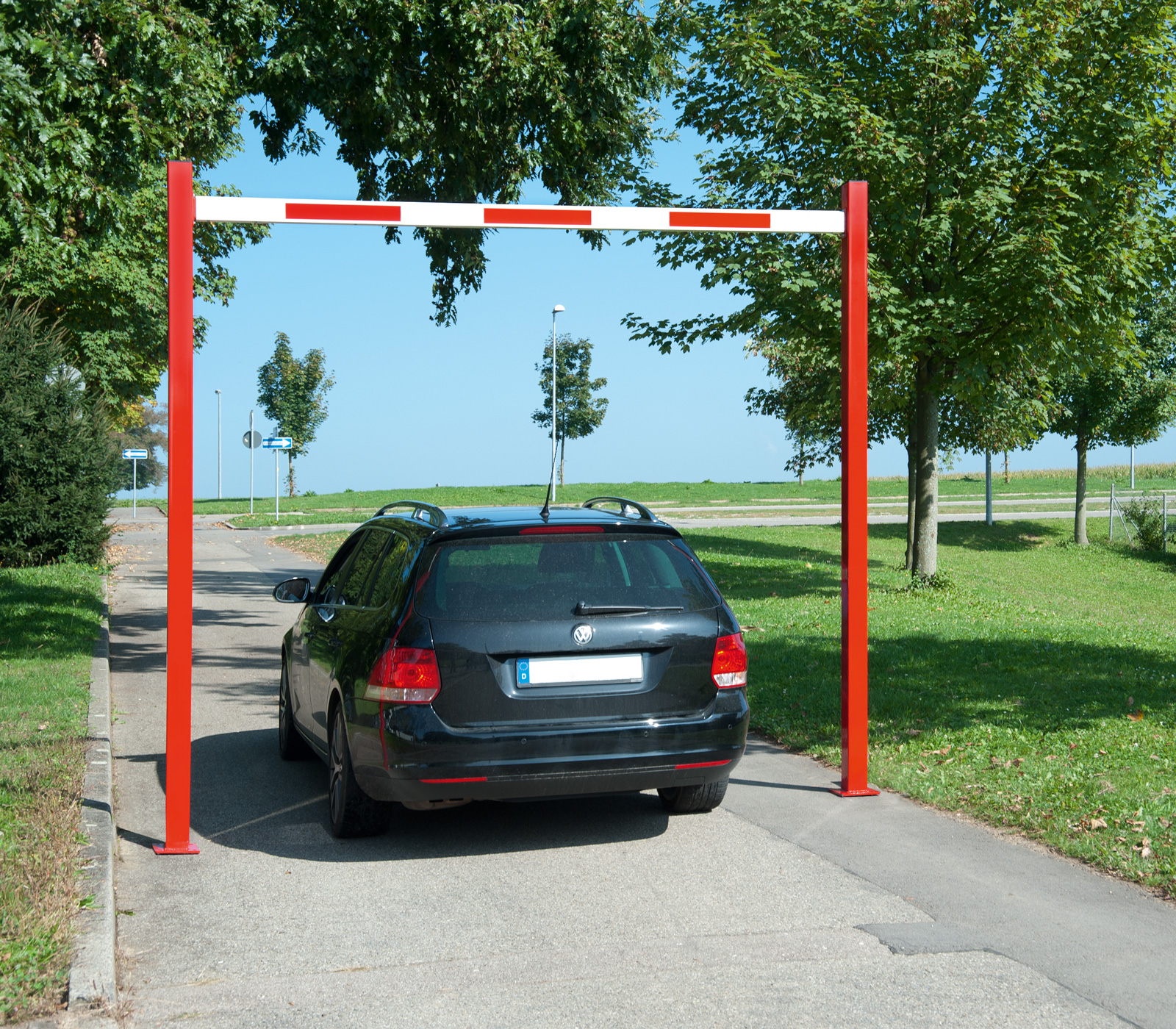 Portique de limitation de hauteur fixe pour contrôle de la hauteur