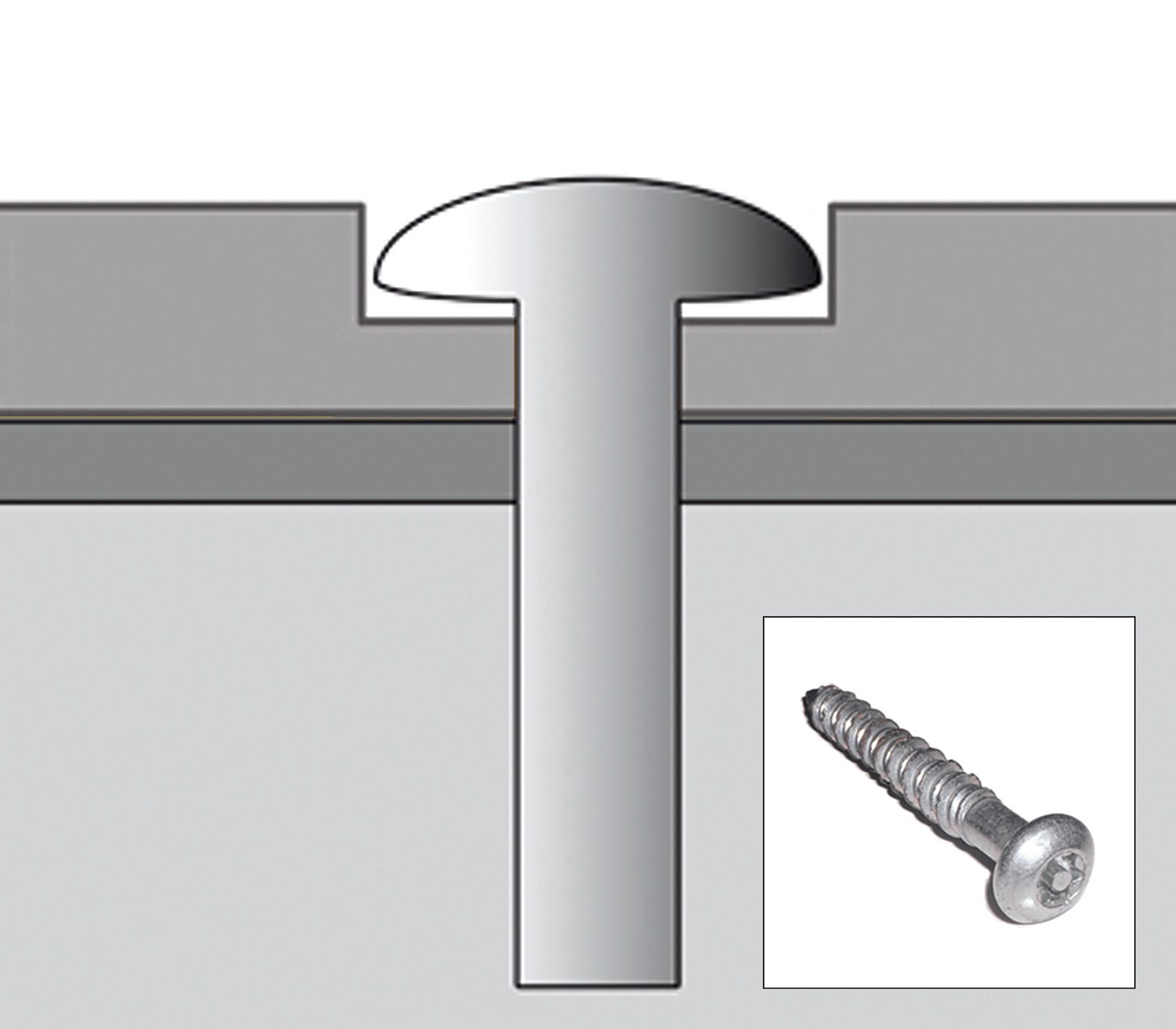 Miroir pour le secteur judiciaire avec vis de sécurité