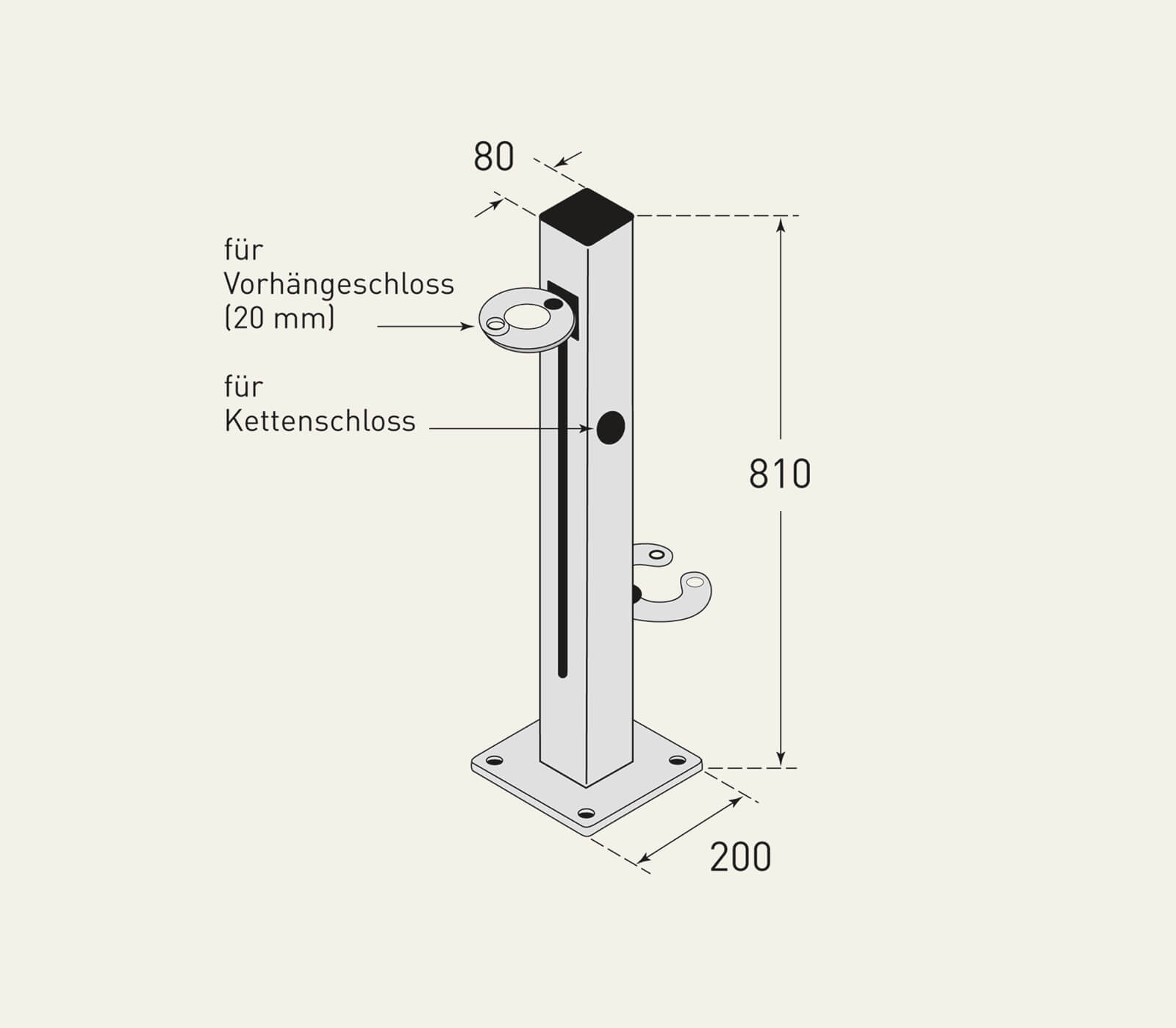 CITY-Scooter-Parker mit zwei Einstellplätzen - Vermassung