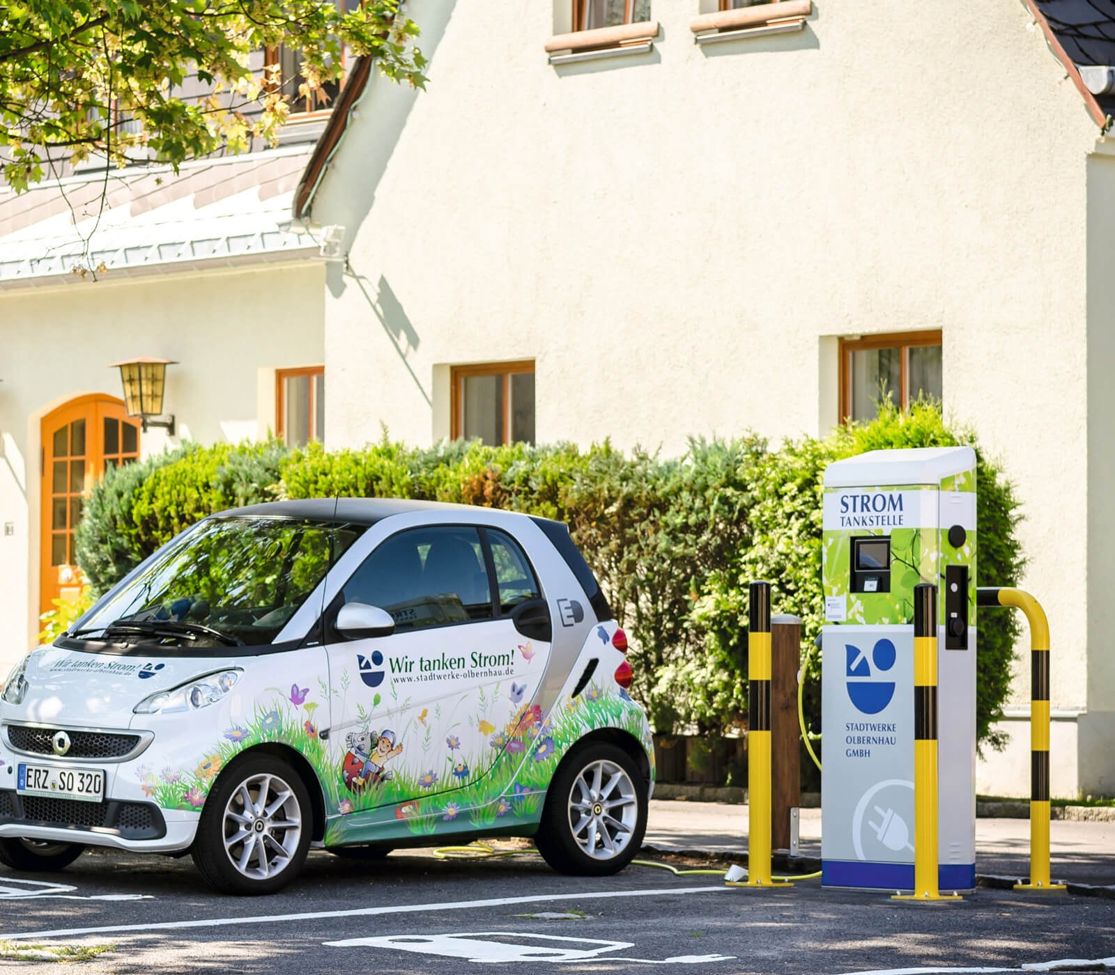 Station-service d'électricité sécurisée par des bornes Black Bull