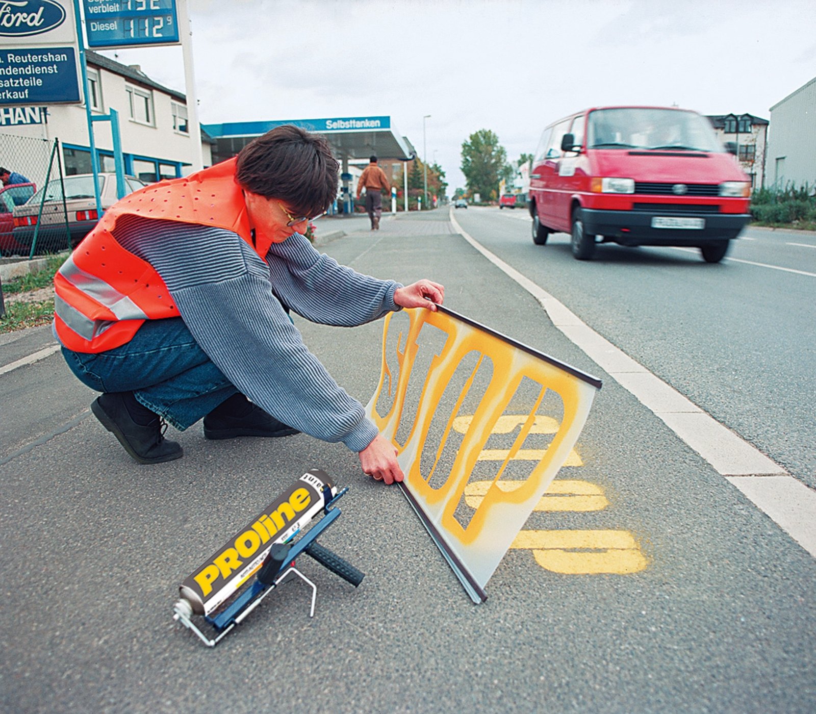 Bodenmarkierfarbe PROline paint Schablonen mit Handliner bestellt