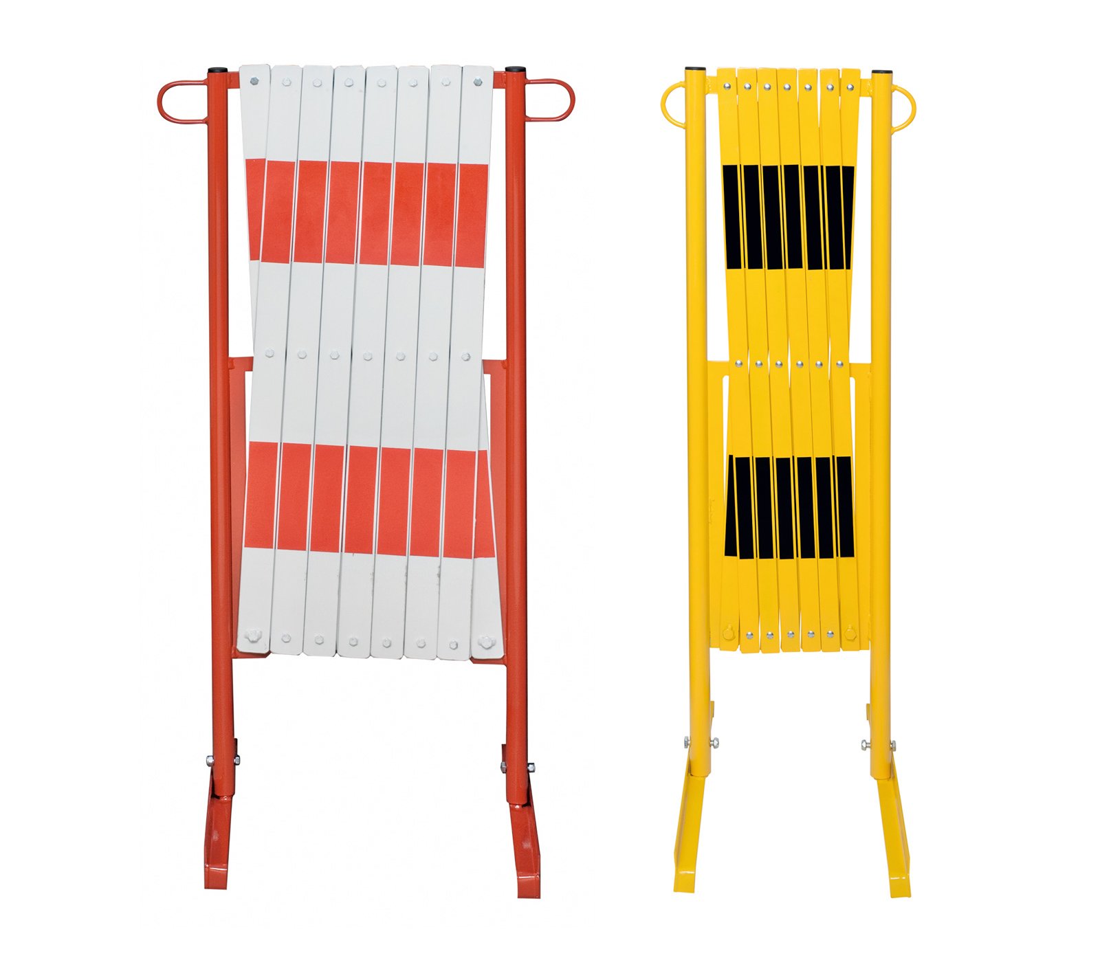 Barrière de chantier extensible en 2 tailles, rouge et blanche ou jaune et noire